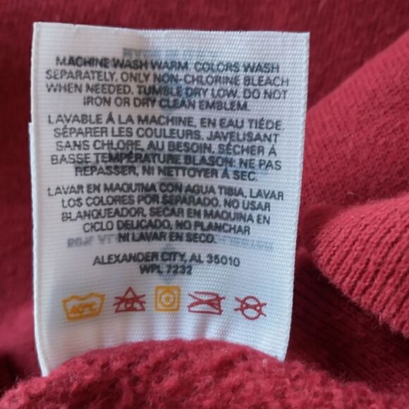 Vintage 90s Jerzees Blank Sweatshirt Pullover 2X Red 2XL USA Mens Womens Fleece. - Picture 13 of 15